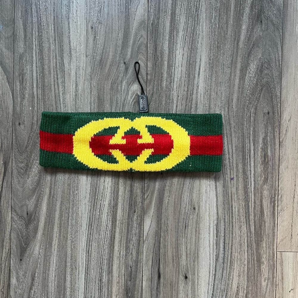 Gucci Green and Red Knit Headband